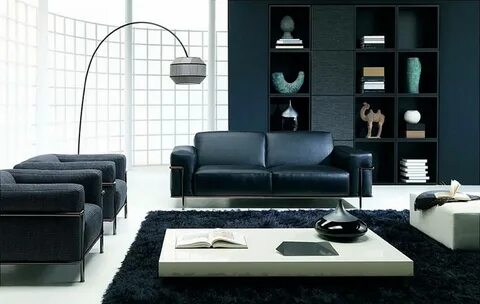 Awesome Natuzzi Frank Living Room Black Sofa Grey - Homes De