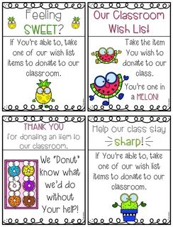 Classroom Wishlist for Back to School EDITABLE-Pineapples Cl