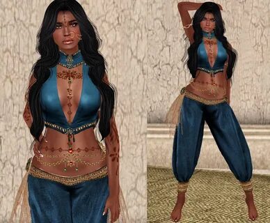 Outfit/jewelry/tattoos-Soedara Gayat al-Muna Harem Girl Blue Phantom(NEW). 