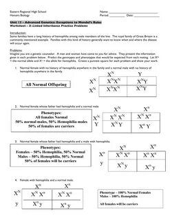 Nonmendelian Genetics Problems Worksheet Pdf : Nonmendelian 