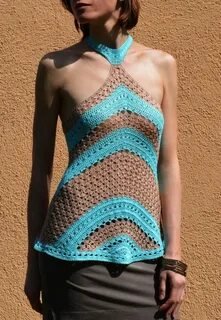 Geometry in crochet - Top with triangle and diagonals - PATT