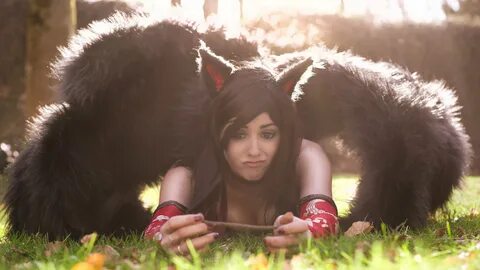 Скачать обои Девушка, Лиса, Магия, League of Legends, Ahri, 