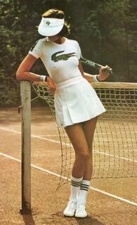 White. Lacoste. Vintage. Tennis. Women. Fashion. Skirt. Shir