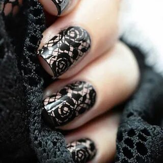 Include:10pcs Black Lace Floral Nail Art Transfer. Material: