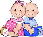 Baby Playing Babies Clip Art And Baby Cards Jpg - Baby Twins