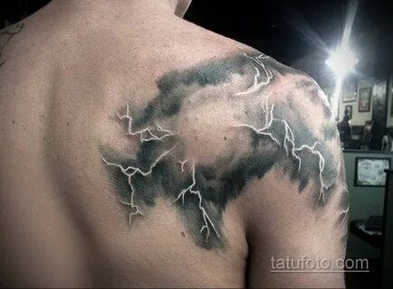 Фото тату молния на плече 14.09.2019 № 001 - tattoo lightnin