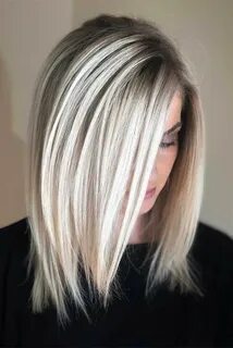 Platinum blonde bob dark roots Hair styles, Long hair styles