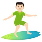 🏄 🏻 ♂ Man Surfing: Light Skin Tone Emoji on JoyPixels 4.5