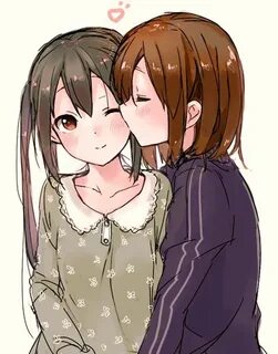 Safebooru - ;) bad id cheek kiss hirasawa yui k-on! kiss mul