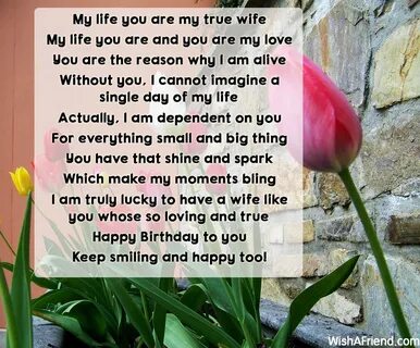 My life you are my true wife, Wife Birthday Poem