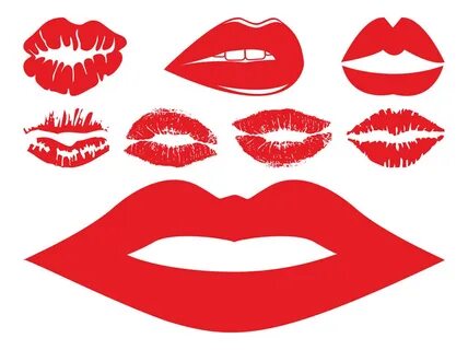 Lips And Kisses Set Vector Art & Graphics freevector.com