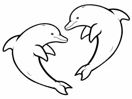 Dibujo para colorear de delfines Дельфины, Легкие рисунки, Х
