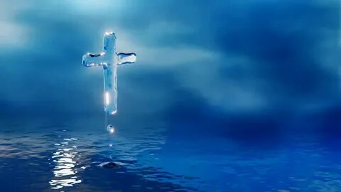Christian Holy Water Cross in Stockvideoklipp (helt royaltyf