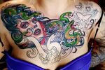 Fresh progress on my Medusa chest piece by Dominic Holmes at