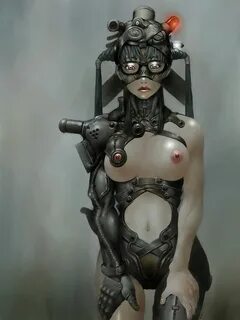 Cyberpunk, Cyborg Girl, Prosthetic Hand, Mask, Sci-Fi Cyborg