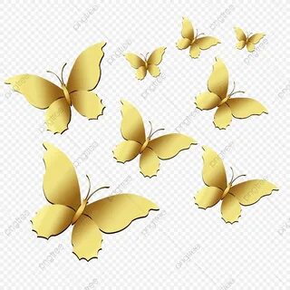 золотые бабочки золотые градиенты PNG , бабочка, Png, Золото