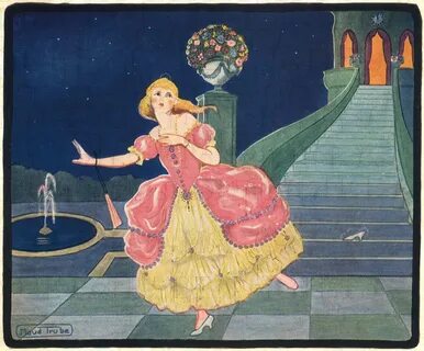 RARE! CINDERELLA Escapes! Fairy Tale Vintage Illustration. D