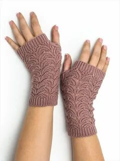 Maeve Scallop Open Lace Crochet Pattern Fingerless Gloves Fi