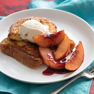 French Toast with Red-Wine Nectarines