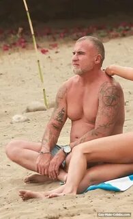 Dominic Purcell Paparazzi Shirtless Beach Photos - Gay-Male-