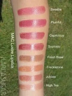 MAC Lustre lipsticks Mac lipstick swatches, Frosted lipstick