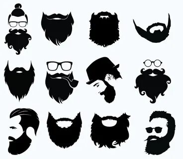 Beard svg,cut files,silhouette clipart,vinyl files,vect Рыно