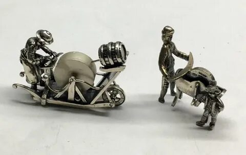 Sold Price: 2 Vintage Dutch Silver Miniatures all with small