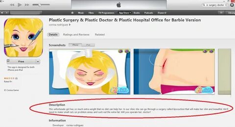 Everyday Sexism: iTunes Delete 'Plastic Surgery & Plastic Do