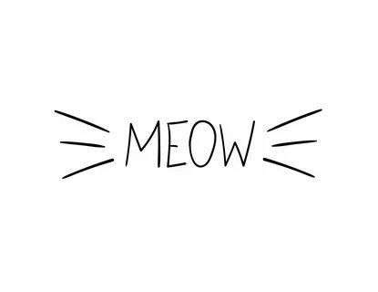 Vector Meow Illustration, Cat Whiskers Hand Drawn Illustration. - Tora Writing