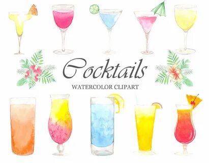 Invitation clipart Alcohol Clipart Digital Beach party Cockt