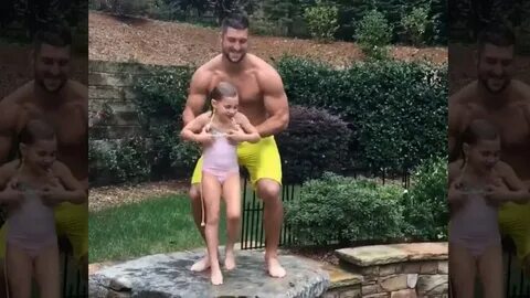 Tim Tebow -- Jacked, Shirtless, Tossing Children