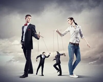 Businessman puppeteer Stock Photo by © SergeyNivens 30807871