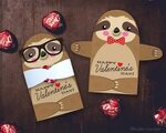 Cute Sloth Classroom Candy Holder valentines cute animal Ets