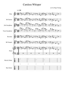 Careless Whisper Sheet music for Piano, Flute, Clarinet in b