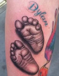 Cute tattoo. Baby name an foot imprints. Baby tattoos, Cute 