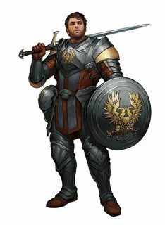 Male Human Fighter Knight - Sword and Shield - Grey Warden -