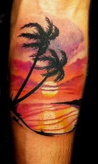 60 Awesome Beach Tattoos - nenuno creative Sunset tattoos, B