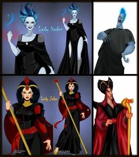 Disney Lady Hades and Lady Jafar (close up) by LadyRaw90 Dis