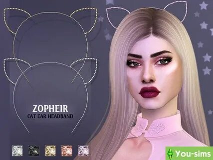 Скачать Ободок Zopheir Cat Ear от Pralinesims к Sims 4 - You