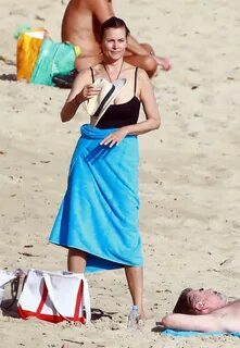 Carey Lowell in St Barts Beach With Her Boyfriend Tom Presto