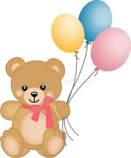 Teddy Bear Hugging Birthday Cake Stock Vector - Illustration