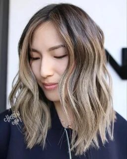 Blonde highlights on asian girls for short hair
