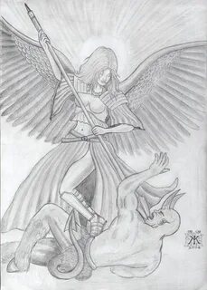 Angle fighting demon Angel drawing, Pencil drawings, Angels 