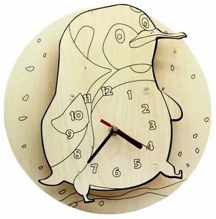 Robotime Набор для росписи Часы-конструктор Пингвин-раскраск