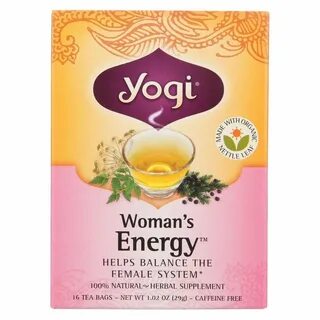 Yogi Woman's Energy Herbal Tea Caffeine Free - 16 Tea bags -
