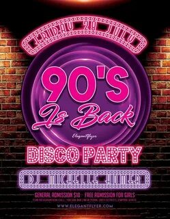 90’s Party Free Flyer Template - http://freepsdflyer.com/90s