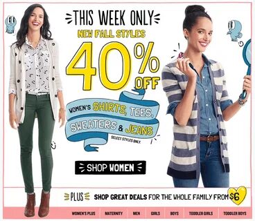 Old Navy: 40% Off Women's Fall Faves + Up To 60% Off Online 