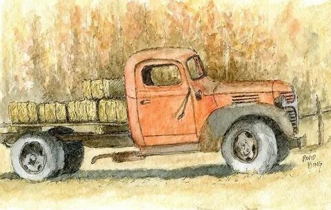 Old Farm Truck Drawing
