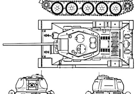 T-34-85 Model tank (1944) - drawings, dimensions, pictures D