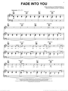 Jenkins - Fade Into You sheet music for voice, piano or guit